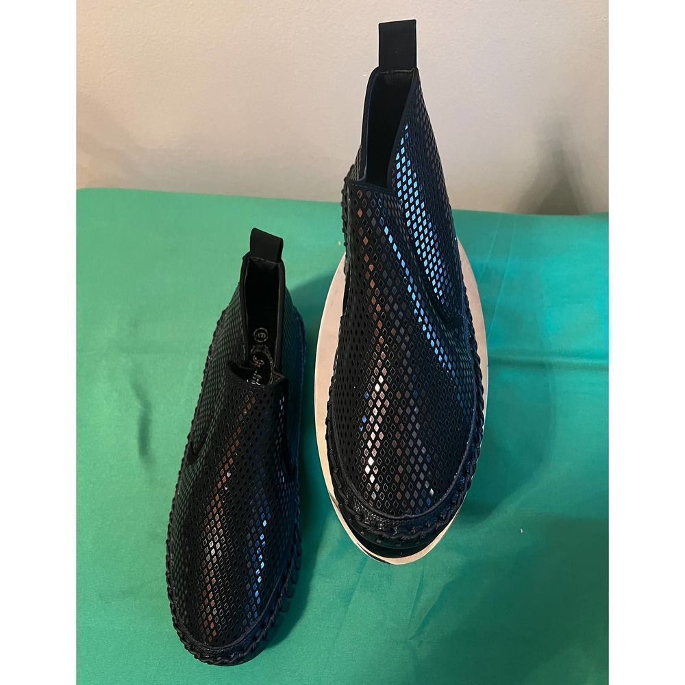 ITALINA Black geometric slip on High top sneakers women size 6 - Picture 6 of 6